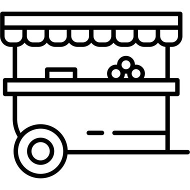 Market arabası simgesi taslak biçiminde