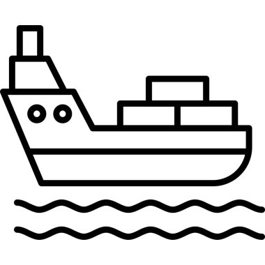 gemi web simgesi, basit vektör illüstrasyonu