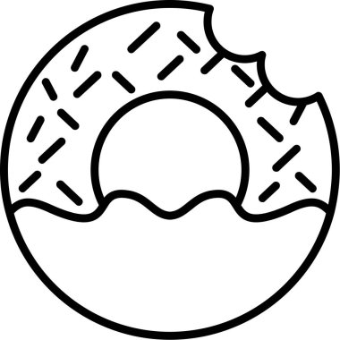 Donut tatlı ikonu elle çizilmiş