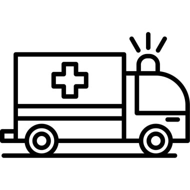 Ambulans acil durum arabası simgesi, taslak biçimi