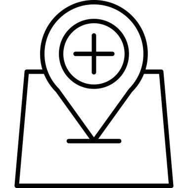 konum haritası pin simgesi ana hat biçiminde