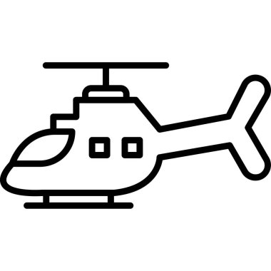 Helikopter ince çizgi simgesi