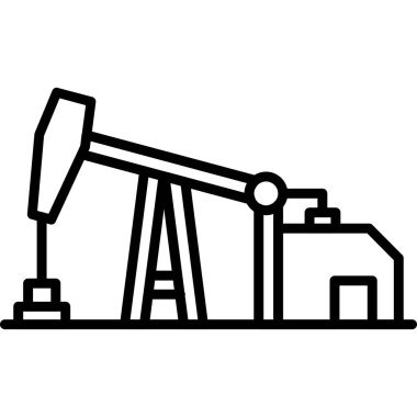 Ağ ve mobil uygulama tasarımınız için beyaz arkaplanda izole edilmiş petrol platformu ikonu vektörü, petrol platformu logosu konsepti