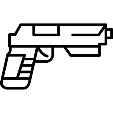 tabanca ikonu. Web için silah vektör simgesinin özet çizimi