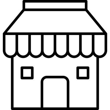 Dükkan. Web simgesi basit illüstrasyon