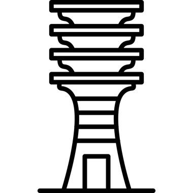 Mimari şehir kulesi simgesi ana hat biçiminde