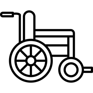 Tekerlekli sandalye ikonu. Web için taslak çizim vektör vektör simgeleri