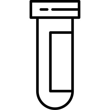 Test tüpü simgesi. Beyaz arkaplanda izole edilmiş web tasarımı için ana test tüp vektör simgesi