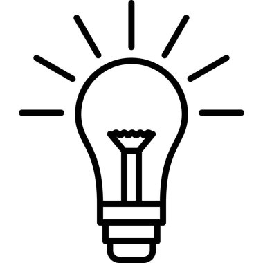 Ampul simgesi, vektör illüstrasyonu