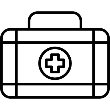 İlk yardım çantası. Web simgesi basit illüstrasyon