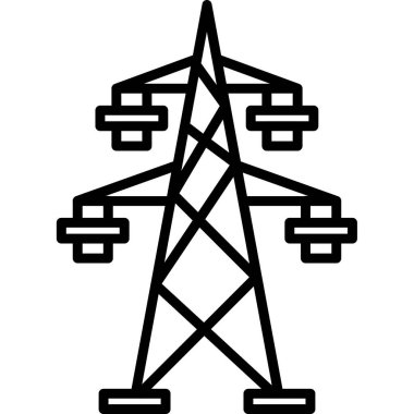 Elektrik Kulesi simgesi. Elektrik Kulesi vektör simgesi web için anahat çizimi