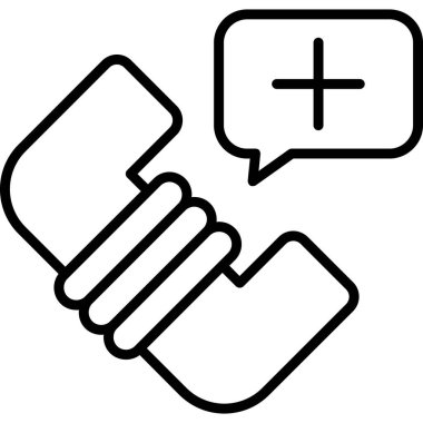 Cep telefonu simgesi ile el, vektör illüstrasyonu