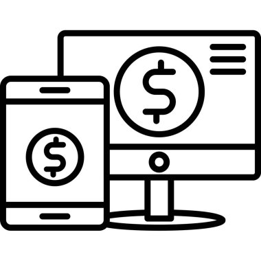 para mobil ödeme simgesi ana hat biçiminde