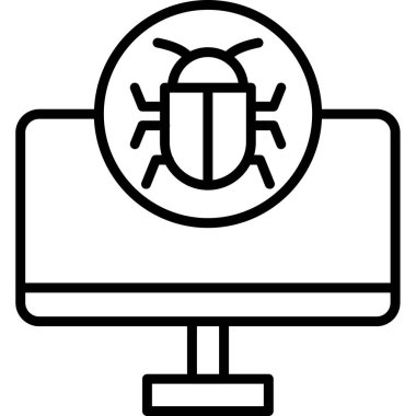 hata böceği simgesi ana hatlar biçiminde