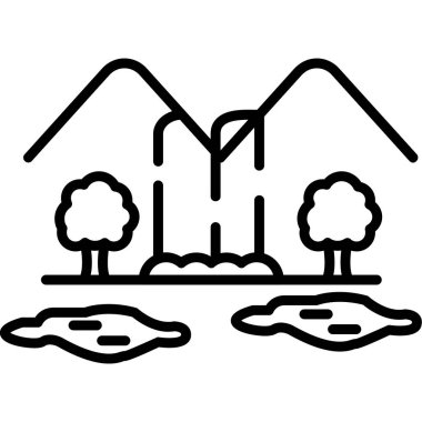 Su evi ikonu. Web için su evi vektör simgesinin özet çizimi