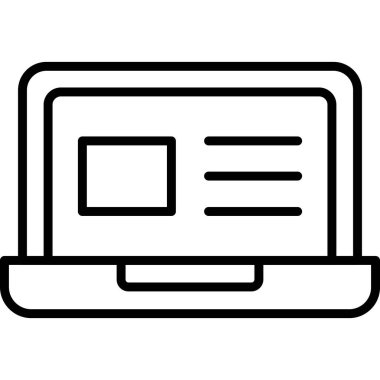 dizüstü bilgisayar web simgesi, basit vektör illüstrasyonu