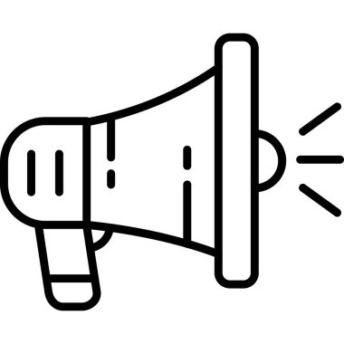 Megafon hoparlörü. Basit resimleme