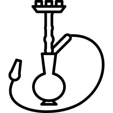 Nargile simgesi. Nargile vektör simgesi web için anahat çizimi