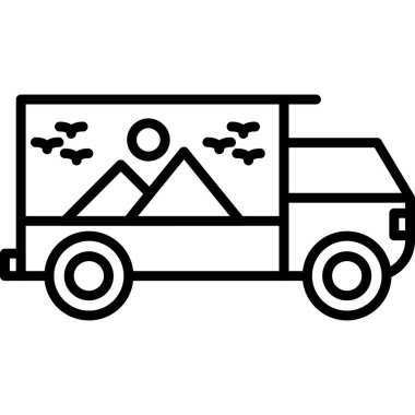 Karavan. Web simgesi basit tasarım