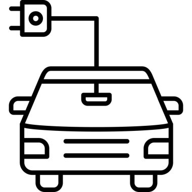 araba elektrikli araba simgesi taslak biçimi
