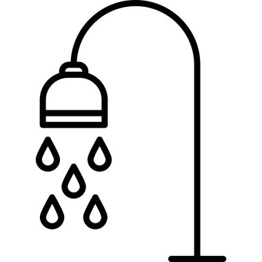 duş simgesi, vektör illüstrasyonu