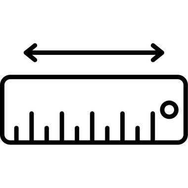 Cetvel izole vektör simgesini ölçer ve kolayca düzenler
