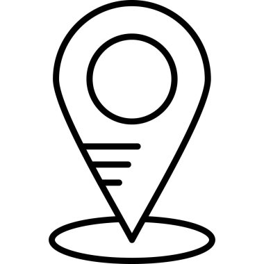 konum pin haritası simgesi ana hat biçiminde