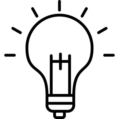 Fikir ampul simgesi, anahat stili