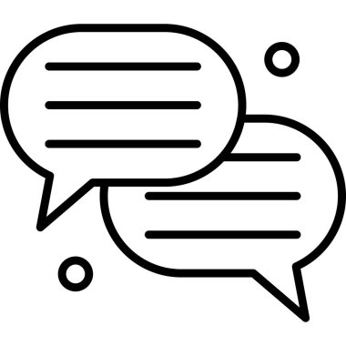 Konuşma baloncukları simgesi. Basit çizgi vektör illüstrasyonu