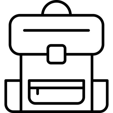 sırt çantası simgesi vektör illüstrasyonu