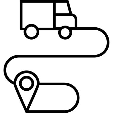 dağıtım lojistik simgesi ana hatlar biçiminde