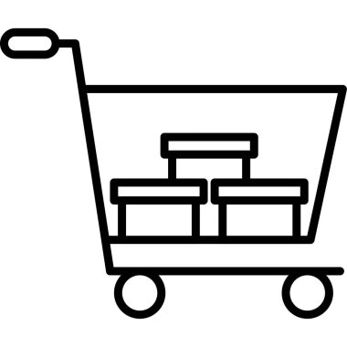 Alışveriş arabası ikonu. Web tasarımı için vektör simgesinin özet çizimi