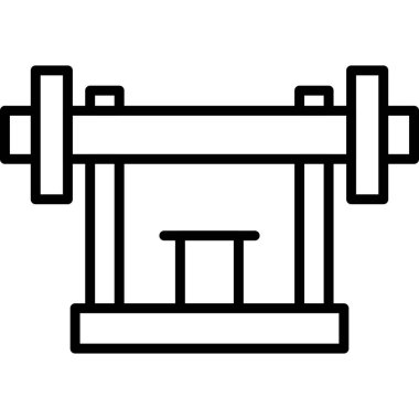 Fitness Bell ikon ana hatları vektörü. spor salonu.