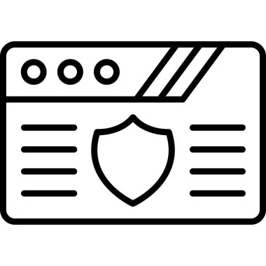 Beyaz arkaplanda izole edilmiş ana hat biçiminde kalkan simgesi. güvenlik sembolü