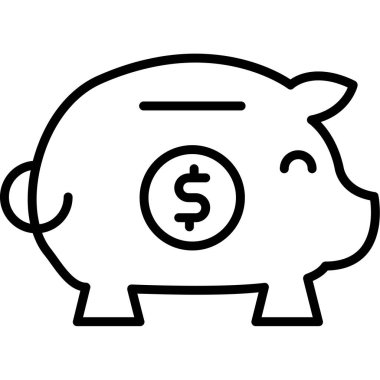 para bankası simge vektör illüstrasyonu