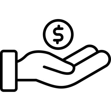 Dolar para ikonu vektör illüstrasyonu