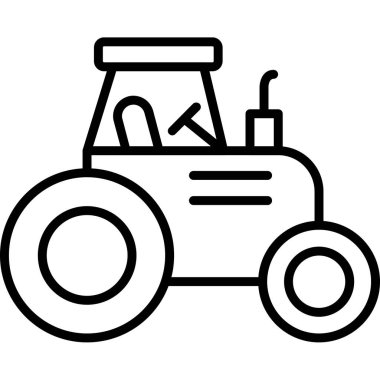 Çiftlik traktörü simgesi, taslak biçimi