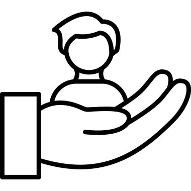 Taslak biçiminde el kaldırma insan simgesi