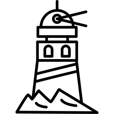 deniz feneri ikonu vektör illüstrasyonu