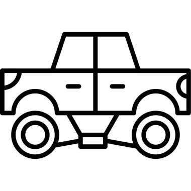 SUV araba ikonu ana hat vektörü. Araç. araç aracı