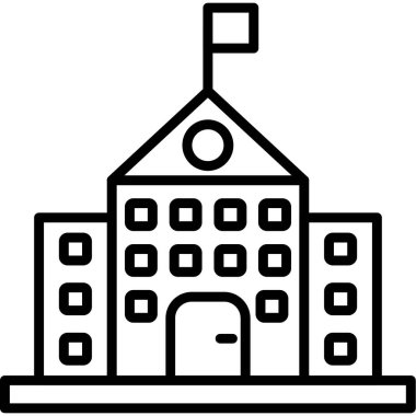 üniversite binası simgesi ana hatları biçiminde