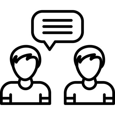 tartışma ikonu. Web için tartışma vektör simgelerinin özet çizimi