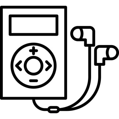 ses müzik aygıtı simgesi ana hat biçiminde