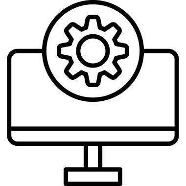 Bilgisayar. Web simgesi basit illüstrasyon