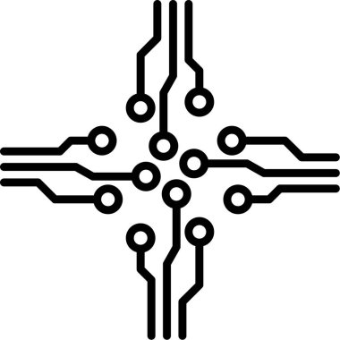 çip çipi simgesi ana hat biçiminde