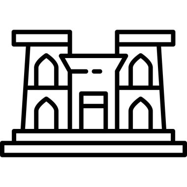 Bina. Web simgesi basit illüstrasyon