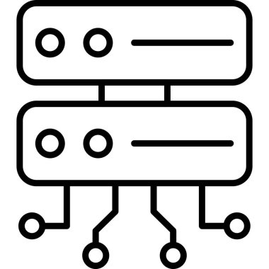 Sunucu. Web simgesi basit illüstrasyon