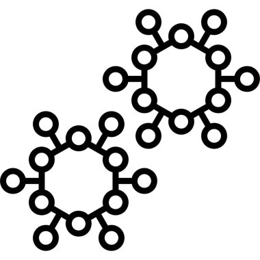 Molekül vektör satırı simgesi