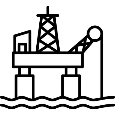 Petrol sondaj platformu simgesi, anahat stili