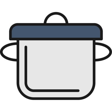 Tava pişirme mutfak simgesi tam taslak biçiminde